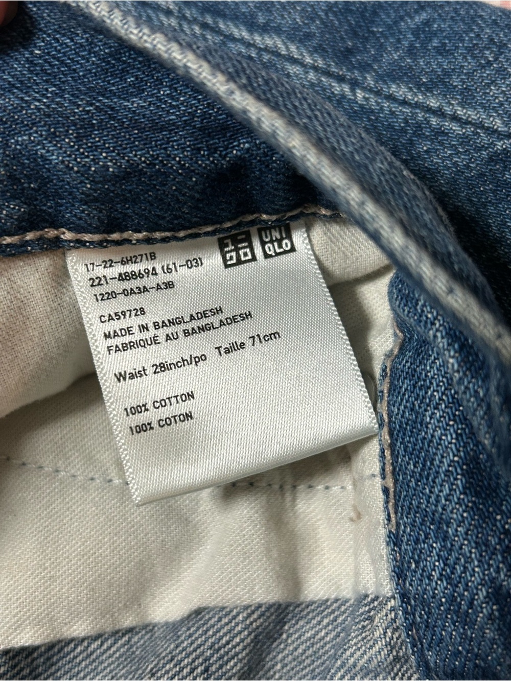 Uniqlo Wide-Leg Denim Culotte Shorts - Dark Blue - Picture 3 of 4